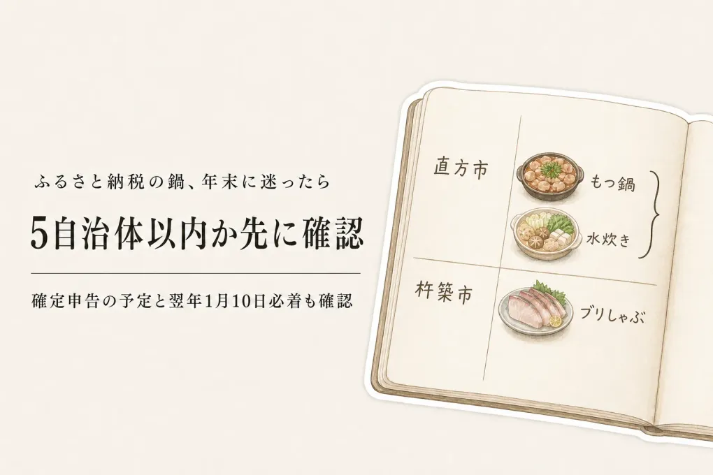ふるさと納税の水炊き・海鮮鍋は何自治体まで？年末のワンストップ特例と寄付先の分け方