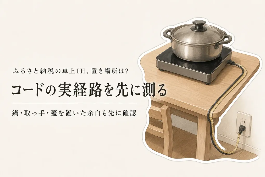 寒くなる前のふるさと納税卓上IH｜食卓の置き場所と電源コードの通し方を確認